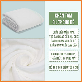 Khăn tắm cho bé 3 lớp chất liệu gạt Cotton (75x85cm)