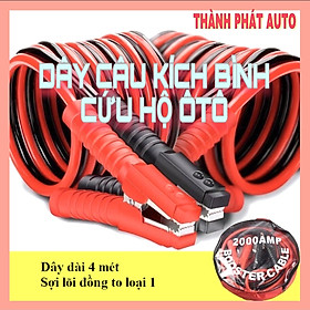 Hình ảnh Dây Câu Kích Sạc Bình Ắc Quy Cứu Hộ Ô Tô Xe Hơi Tải 2000AMP Dài 4 Mét Lõi Đồng To Hàng Loại 1