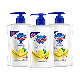 Combo 3 Nước Rửa Tay Safeguard Lemon Fresh Chanh Thơm Mát 450ml