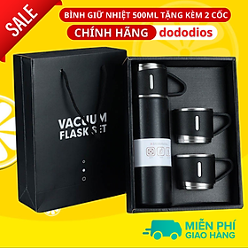 Mua Màu Đen - bình giữ nhiệt 500ml tặng 2 cốc - Kiểu cách đóng gói hộp quà - có nút nhấn uống trực tiếp - Hàng chính hãng