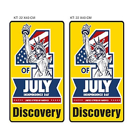 Decan trang trí xe tải biểu tượng ngày độc lập Mỹ (decal tem ô tô 3 lớp), sticker 4 of July dán xe tải