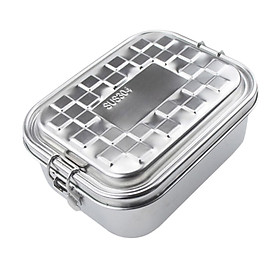 Stainless Steel Lunch Box 2 Layer Bento Box Portable Food Container Storage