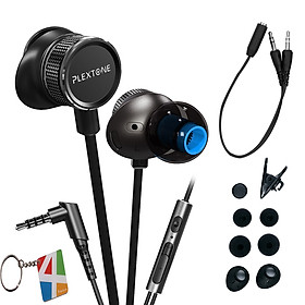 Tai nghe headphone chính hãng Plextone, tai nghe game thủ chuyên nghiệp nghe nhạc tốt thiết kế in ear nhét tai giúp chống ồn, tăng cường Bass - Hàng Chính Hãng.