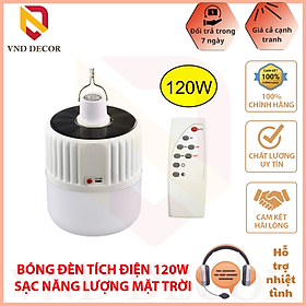 Mua Bóng đèn Led tích điện năng lượng mặt trời 120W có sạc tặng kèm điều khiển từ xa