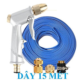 Mua Bộ dây vòi xịt nước rửa xe  tưới cây . tăng áp 3 lần  loại 15m 206587 đầu đồng cút đồng