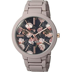 Nine West Women's NW/2096BKGY Matte Mauve Rubberized Bracelet Watch