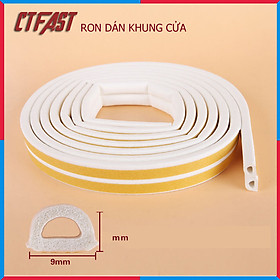 Cuộn 10 Mét Ron Dán Khung Cửa Giảm Tiếng Ồn Va Đập, Ngăn Bụi, Ngăn Côn Trùng Size  4 mm 6 mm 8 mm 10 mm - Hàng Chính Hãng - Trắng - 6 mm 