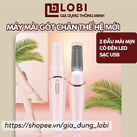Mua Máy chà gót chân tích hợp đèn trợ sáng máy mài gói chân tẩy tế bào chết sạc pin tích điện 2 đầu mài