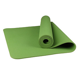 Thảm tập yoga TPE 1 lớp 8mm (Xanh lá) + Tặng túi đựng thảm và dây buộc thảm