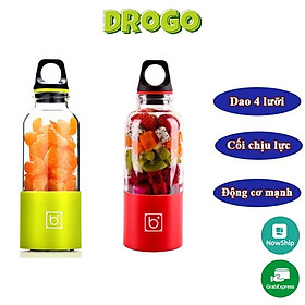 Máy Xay Sinh Tố Mini Cầm Tay 3 Lưỡi Bingo HoKaDo dung tích 500ml xay khỏe pin trâu