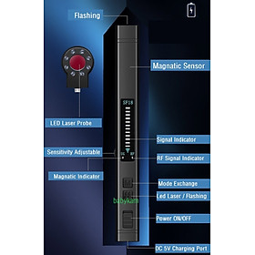 Mua ROGTZ - RF Detector SF18 Máy dò camera mini  máy ghi âm  tín hiệu vô tuyến  tín hiệu di động Dải tận rộng 100MHz - 8GHz  Khu vực dò rộng Độ nhạy cao  Pin trâu 5h Kích thước nhỏ gọn Đèn pin Báo động chế độ rung Văn phòng Khách sạn Nhà nghỉ Hàng Chính Hãng