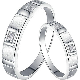Nhẫn đôi Bạc Hiểu Minh NC341 - Cửa sổ tình yêu
