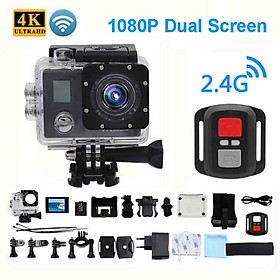 Camera hành động Ultra HD 4K Máy quay WiFi 150 DGREEN Cam 4 K Deportiva 2 inch B6 B6R Trò chơi thể thao chống nước Pro 1080p 30fps Cam Màu sắc: màu đen