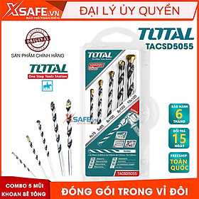 Bộ 5 Mũi Khoan Tường Bê Tông TOTAL TACSD5055