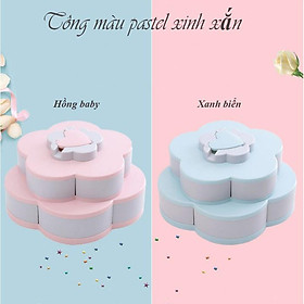 Mua Combo 2 Khay đựng mứt tết 2 tầng 10 cánh xoay 360 độ trưng bày bánh kẹo tết 2021