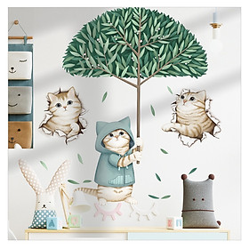 Mua Sticker Giấy Dán Tường Decal Dán tường Tranh Dán Tường Trang Trí Tường Mẫu Những Chú Mèo Cute ZH101