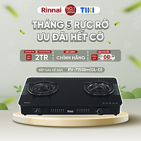 Mua Bếp gas dương Rinnai RV-715Slim(GL-D) mặt bếp kính và kiềng bếp men - Hàng chính hãng.