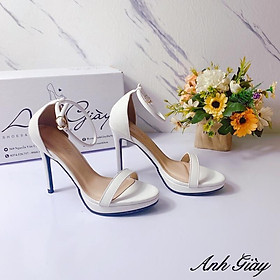 SD57 - Sandal da lì đúp đế trước gót nhọn 10p quai mảnh VNXK cực chắc chân