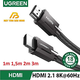 Cáp HDMI 2.1 Chuẩn 8K@60MHz Cao cấp Ugreen 70319 70320 70321 80602 Dài 1m 1,5m 2m 3m - Hàng Chính Hãng