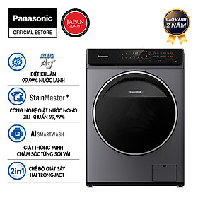 Máy Giặt Cửa Trước Panasonic 10 Kg NA-V10FC1LVT (Xám) - Diệt khuẩn đến 99.99% - Tính năng sấy tiện ích - Hàng Chính Hãng - Giao Toàn Quốc