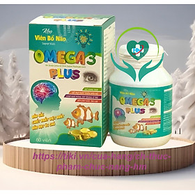 ￼Kẹo viên bổ não OMEGA 3 Plus, hộp 60 viên ,Bổ sung DHA hỗ trợ phát triển não bộ, giúp tăng khả năng tập trung của trẻ