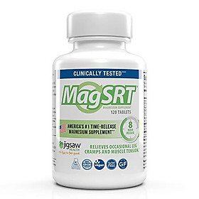 MagSRT Magnesium Malate Supplement (Jigsaw Magnesium w/SRT) - Premium, Organic, Slow Release Magnesium Tablets - Easy to Swallow - 120 ct