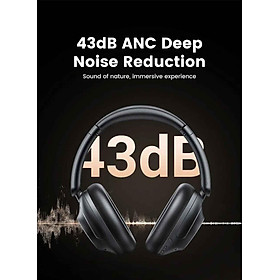 Mua Ugreen UG15809HP202TK HiRes DNN HiTune Max5 Hybrid Active Noise Cancelling tai nghe chụp OnEar bluetooth chống ồn màu trắng 43dB ANC pin 90h tặng cáp sạc type c và cáp 3.5mm - HÀNG CHÍNH HÃNG