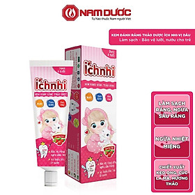 Kem đánh răng thảo dược Ích Nhi Nam Dược hương dâu tuýp 50g cho bé < 6