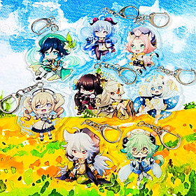 ( Mica trong acrylic ) Móc khóa GENSHIN IMPACT ver TRẮNG anime chibi game xinh xắn (MẪU GIAO NGẪU NHIÊN)