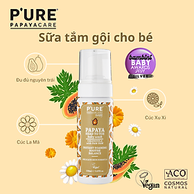 Sữa tắm gội cho bé P’URE Papayacare Head to Toe Baby Wash 150ml