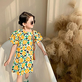 Set Yếm Váy Nhung Tiểu Thư Tay Bồng Đính Nơ Cho Bé Gái