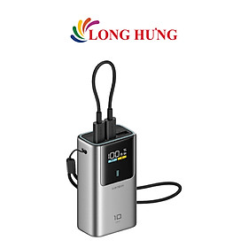 Sạc dự phòng Cuktech Power Bank 10 Mini Built-in USB-C Cable 1USB 2Type-C 55W 10000mAh PB1055 - Hàng chính hãng