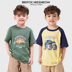 Áo thun bé trai BIGFOX - MISS MEOW size đại, áo cho bé chất cotton phong cách Âu Mỹ 10 - 26 kg QATE 03