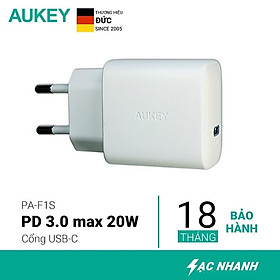 Hình ảnh Cốc sạc Aukey 1Type-C 20W PA-F1S - Hàng chính hãng