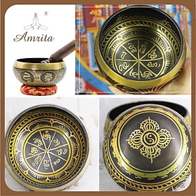Mua Chuông xoay Tây Tạng (Nepal) - Singing Bowl - Chuông bát xoay xanh Tây Tạng - Chuông bát xoay Nepal - Amrita