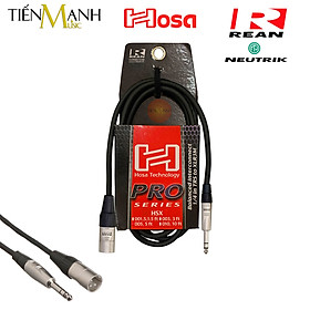 Mua Dây Cáp Loa Kiểm Âm Hosa Pro Balanced Rean by Neutrik XLR Canon Đực sang 6ly Stereo TRS Dài 0.45m  0.9m  1.5m  3m  6m HSX-001.5  HSX-003  HSX-005  HSX-010  HSX-020 Cable 1/4 in to XLR3M Hàng Chính Hãng
