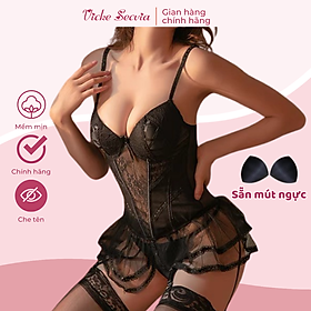 Bộ đồ ngủ VICKE SECVIA chất ren cao cấp sexy gợi cảm quyến rũ 003