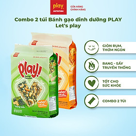 Combo 2 túi bánh gạo dinh dưỡng PLAY Let’s play - Thanh gạo lứt ngũ cốc, bánh ăn vặt healthy