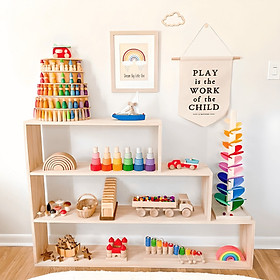 Mua Kệ Tủ Sách Kệ Đựng Đồ Chơi Bậc Thang Montessori Bằng Gỗ Tự Nhiên Trang Trí Phòng Cho Bé  Nội Thất Mầm Non