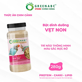 Bột dinh dưỡng cho Vẹt Non, Chim Non của hiệu GREENABC – Đầy đủ dưỡng chất giúp chim tăng trưởng nhanh, lông mượt – Hộp 280g