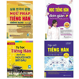 Combo Ngữ pháp tiếng Hàn thông dụng, Học tiếng Hàn thật đơn giản cho người mới bắt đầu, Tự học tiếng Hàn cho người mới bắt đầu, Tập viết tiếng Hàn