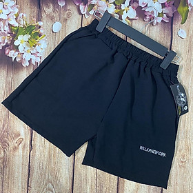 Quần short đũi unisex KANIMI - quần đùi đũi chun thêu chữ siêu Hot QN06