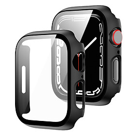 Ốp Case PC Mặt Kính Cường Lực cho Apple Watch Series 8 / Apple Watch Series 9 Size 41mm/45mm - Hàng Chính Hãng