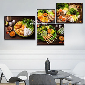 (ẢNH THẬT) Tranh treo tường nem nướng nem lụi 2 trang trí decor quán nhà hàng kèm đinh treo