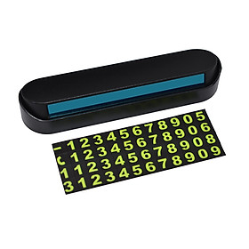 Multi-functional Car Temporary Parking Card with Smartphone Holder Hidden Luminous Mobile Phone Number Plate (Black)