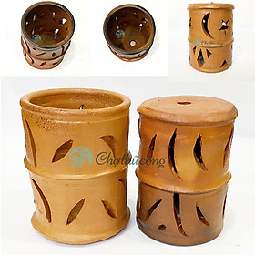 Mua Chao đèn thả trần trang trí decor vintage bằng gốm đất nung thủ công - chao đèn ngoài trời  chụp đèn Gốm Chăm Bàu Trúc