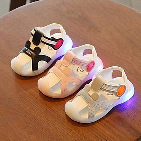 (F5) Giày SANDAL Tập Đi Cho Bé Trai Và Gái -Phát Sáng Đế Chống Trơn -Hàng Quảng Châu Cao Cấp
