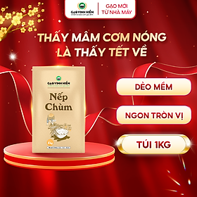 Gạo Nếp Chùm Vinh Hiển túi 1Kg - Nếp Sạch 3 Không - Gạo nếp dẻo, thơm xôi mới thuộc thương hiệu Gạo Vinh Hiển