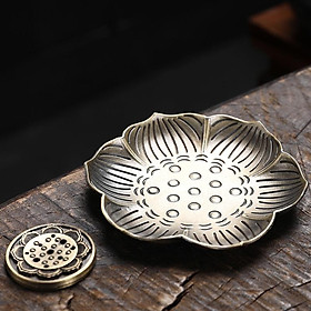 Đĩa cắm nhang và đốt trầm nụ đồng giả cổ