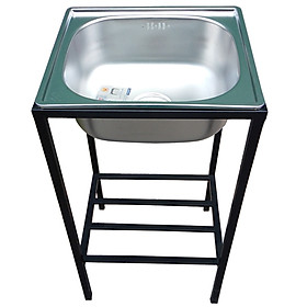 Mua  GIAO MIỄN PHÍ TOÀN QUỐC  Bộ Chậu rửa bát Hwata A4 1 hộc sus304 kèm chân sơn tĩnh điện chống gỉ sét
